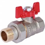 Кран шаровой 1/2" гш американка бабочка (никель) ROMMER Кран шаровой 1/2" гш американка бабочка (никель) ROMMER