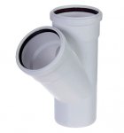 Тройник ВК 110*110*45 ПВХ (Малошумный) Тройник ВК 110*110*45 ПВХ (Малошумный)