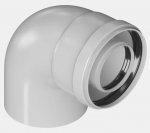 ROMMER Элемент дымохода конденсац. угол 90° Ø60/100 м/п ROMMER Элемент дымохода конденсац. угол 90° Ø60/100 м/п